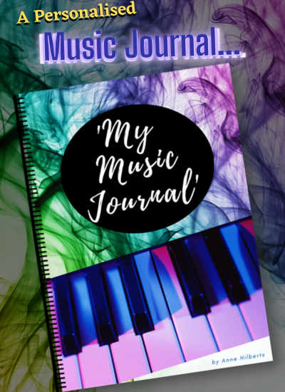 music journal, practice log, piano practice
