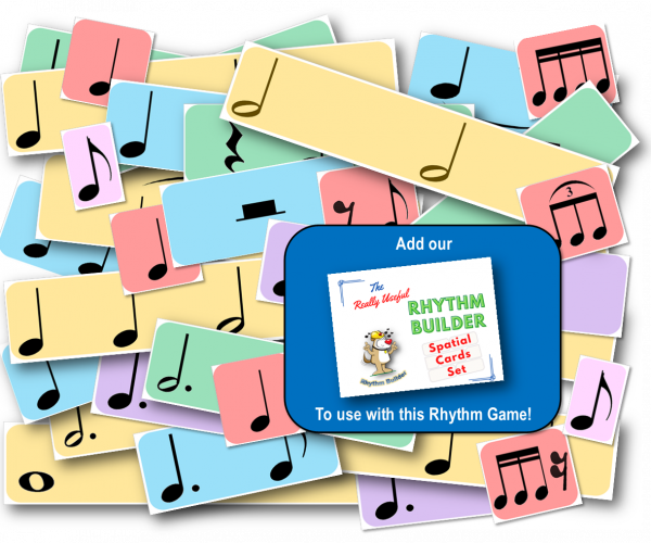 rhythm game, teaching rhythm, duration, note values, hands-on, practical and fun spatial rhythm, for beginner, elementary, and intermediate level, music theory, sight reading, young beginners, print and play, spatial rhythm curriculum