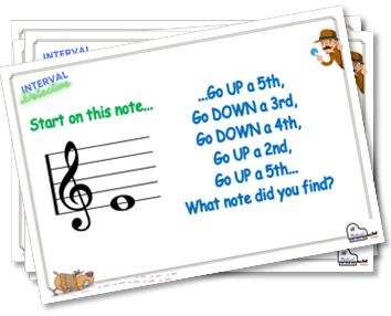 sight reading music card game, ready to print and play, intermediate level