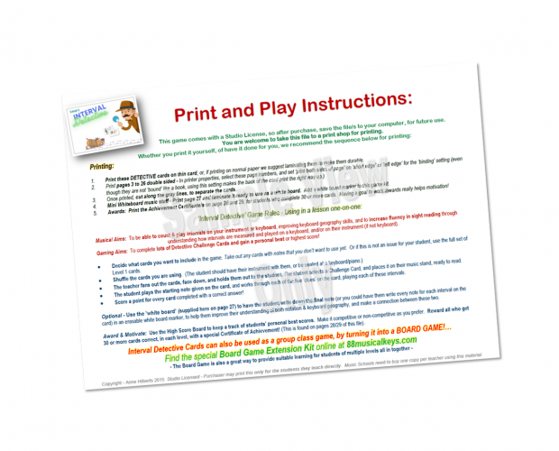 sight reading music card game, ready to print and play, multiple levels, high score board