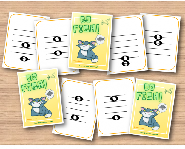 music interval card game, ready to print, ready to play, beginners