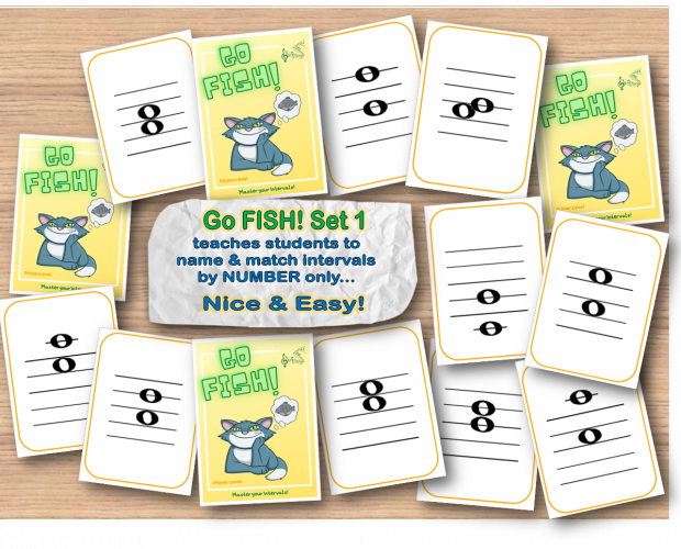 music interval card game, ready to print, ready to play, beginners