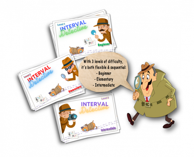 sight reading music card game, ready to print and play, intermediate level