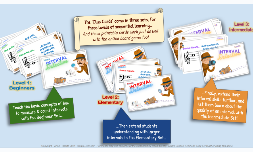 The prototype interval dictation application game screen. The screen