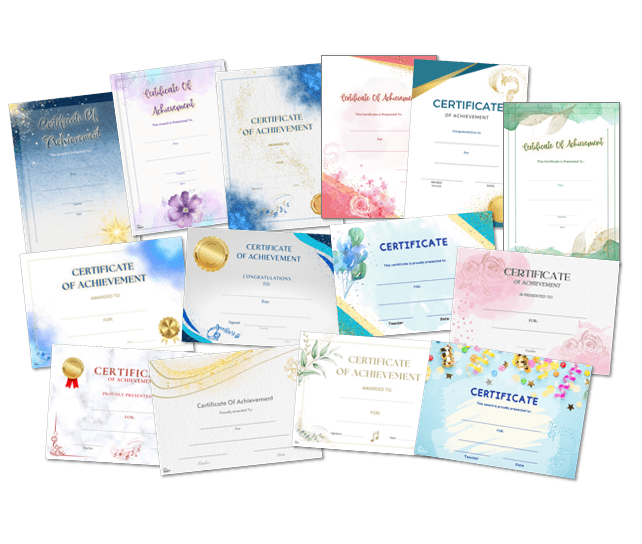 music certificates, awards,