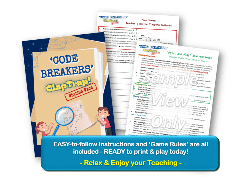 Epic Rhythm Teaching Resource: 'CODE Breakers ClapTrap'