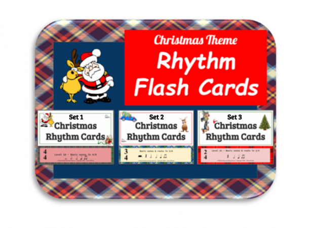 christmas music teaching resources, rhythm flashcards