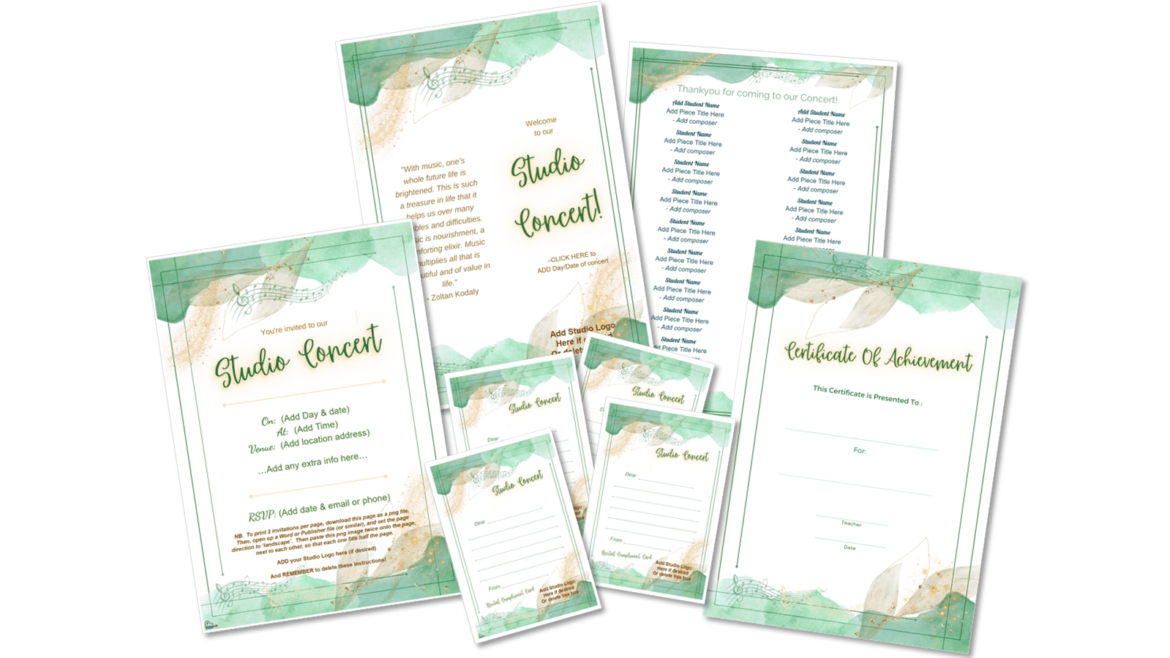 Recital Stationery | ‘Woodland’ Theme