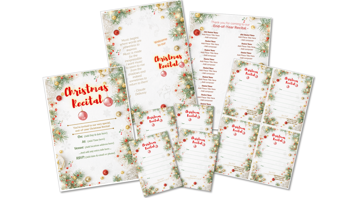 Recital Stationery | Christmas Set 1