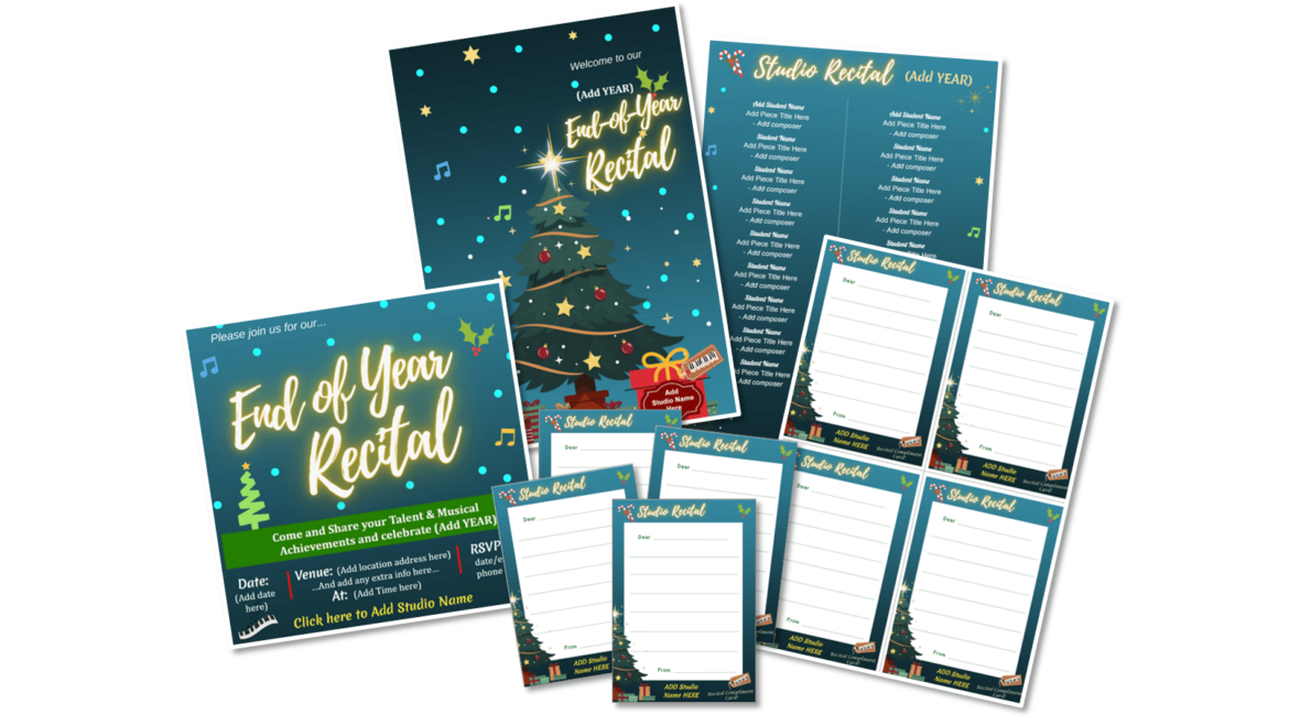 Recital Stationery | Christmas Set 2