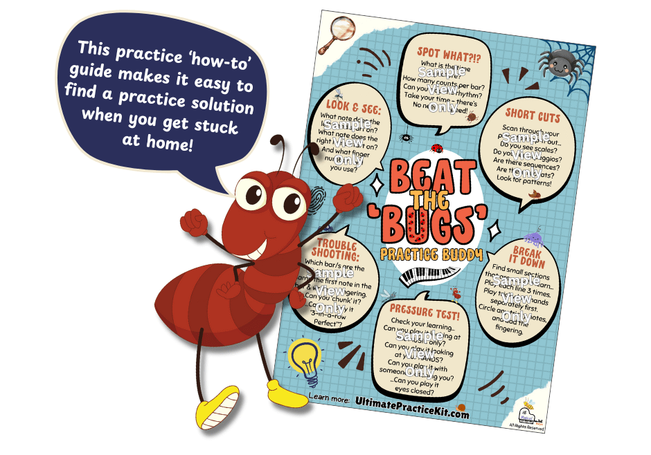 ‘Beat the Bugs’ Smart Music Practice Printable